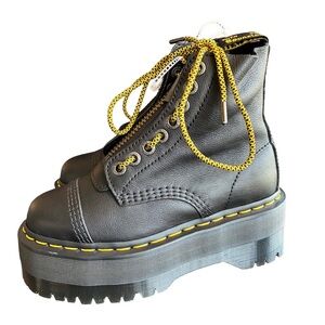 Dr. Martens Sinclair Max Platform Boots NWOT Black Pisa Leather Size 5